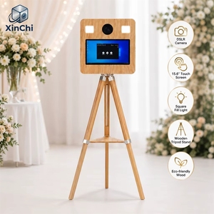 Photomaton rustique en bois avec éclairage automatique et impression instantanée DNP <span class=keywords><strong>QW410</strong></span> pour mariage et fête - Product Image 2