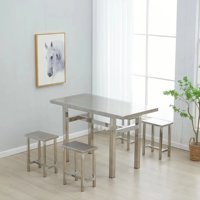 Ensemble de salle à manger en métal Mobilier moderne Chaises de salle à manger Table à manger et ensemble de chaises en acier inoxydable 1 pièce
