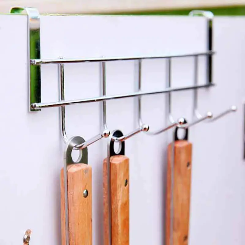 5 Hooks Clothing Coat Towel Hanger Rack Stainless Steel Bedroom Hanging Hooks for Towels, Coat, Purse