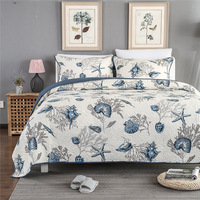 Ensemble de literie imprimé style campagnard, 3 pièces, 100% coton, lavable en machine, couvre-lit super doux, durable, soyeux, taies d'oreiller