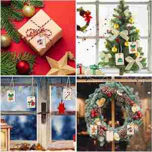 Wholesale Rectangular Blank Hanging Tag DIY Hemp Rope Square Decorative Poplar <b>Wood</b> <b>Slices</b> Wooden Hanging Ornaments Crafts - Product Image 2