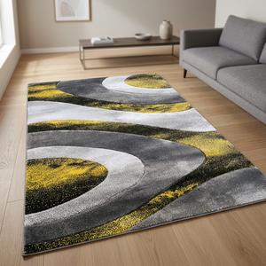 Adiva Modern Jacquard Machine-Made Turkish Carpet Polypropylene Stain Resistant High Pile Woven Abstract Pattern Jute Backing - Product Image 3