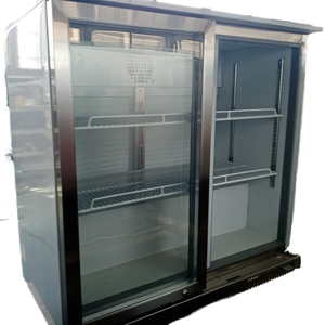 Nevera de barra de doble puerta debajo del mostrador, botella de cerveza, nevera, puerta de cristal, Enfriador de barra trasera de acero inoxidable - Product Image 2