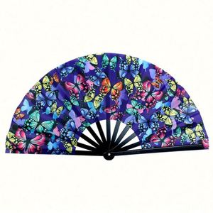 Abanico Plegable de Bambú de Alta Calidad con Varillas Resistentes, Estilo Arte Folclórico, Ideal para Festivales y Fiestas del Año Nuevo Chino - Product Image 5