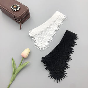Col de chemise brodé LHY <span class=keywords><strong>en</strong></span> dentelle blanche et noire, motifs rayés <span class=keywords><strong>en</strong></span> dentelle française, détachable, vente <span class=keywords><strong>en</strong></span> gros directe - Product Image 2