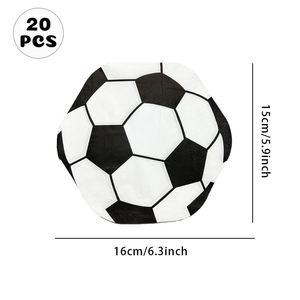 Serviettes en papier en forme de ballon de football 2026, 20 pièces, 2 plis, imprimé football, jetables, pour décorations de fêtes sportives et d'anniversaire - Product Image 4