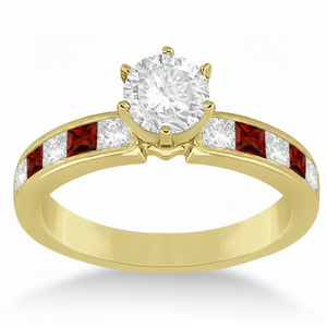 แหวนหมั้นผู้ชายทองคำ 14K สีเหลือง ประดับพลอยโกเมนและเพชรทรงรี 0.60 กะรัต รับรองโดย IGI ความใส VVS1 สไตล์โรแมนติก - Product Image 1