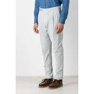 Pantaloni Chino in Velluto di Cotone Grigio per Autunno e Inverno - Product Image 1