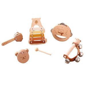 Ensembles de percussion en bois Jouets d'éducation précoce pour enfants pour garçons et filles Clapets et roulettes approuvés par la CE - Product Image 1