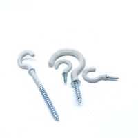 Crochets à vis en acier au carbone avec revêtement PVC blanc pour suspension murale et plafond