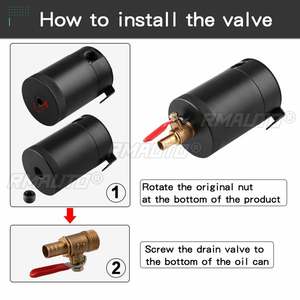 Réservoir universel de récupération d'huile à 2 ports avec valve de vidange et filtre de respiration, compact, en aluminium à déflecteurs, pièce de réservoir de carburant - Product Image 4