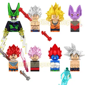 DBZ modelo KF6165 Anime Dragon Broli Son Gohan Goku Black Cell Mini ladrillos ensamblados figura de bloques de construcción juguete de plástico creativo