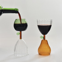 Verre à champagne créatif en forme de pomme et de poire, gobelet coloré pour eau, idéal pour les bars - Meilleures ventes