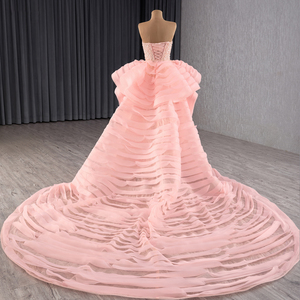 Robes de soirée de luxe scintillantes à perles, style arabe Dubaï, robes de bal turques pour femmes, longues robes de soirée avec traîne détachable Rsm241114 - Product Image 2