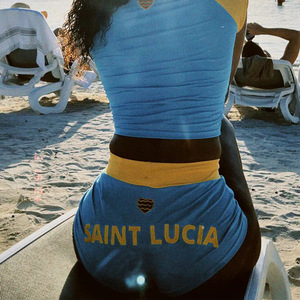 <span class=keywords><strong>Pantaloncini</strong></span> sportivi da <span class=keywords><strong>donna</strong></span> Sexy con stampa di lettere a vita alta Boxer da spiaggia - Product Image 5