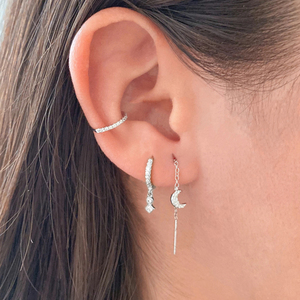 S925 Sterling Silver INS Geometric Round <b>square</b> <b>Diamond</b> All-match <b>Earrings</b> - Product Image 4