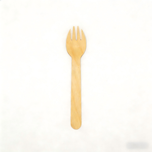 Fourchette-cuillère 2-en-1 en bambou naturel pour la cuisine, vaisselle en bois bio, avec logo personnalisé, emballage en gros, prix abordable - Product Image 6