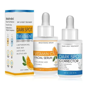 Özel Logo C vitamini hyaluronik asit kojik asit salisilik asit karanlık nokta düzeltici beyazlatma gündüz ve gece yüz vücut serum