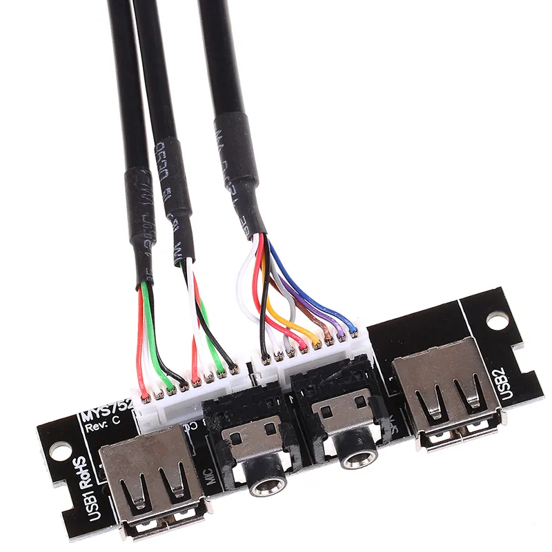 Câble Audio USB 2.0 pour boîtier d'ordinateur, cordon de connexion pour carte mère, micro, panneau avant, circuit imprimé
