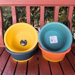 Bassine en plastique bicolore ronde, petite et épaissie, pour la maison, pour le lavage des vêtements de bébé et des légumes - Product Image 4