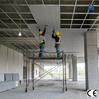 Panneau de plafond en fibrociment de 12 mm pour aéroports et stations de métro, panneau grand format haute densité pour systèmes de plafonds de projets