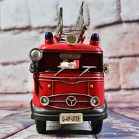 Modèle de camion de pompiers rouge allemand fait à la main de 1998, moteur en métal, classique, vente en gros, décoration vintage pour la maison, bar