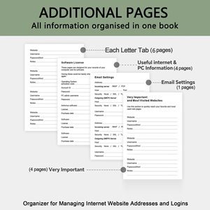 Agenda a spirale A5 con codice di accesso, per indirizzi e numeri di telefono, ideale per anziani - Regalo - Product Image 4