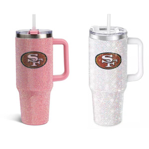 19 Màu sắc trò chơi ngày đội bóng đá Bling Rhinestone San Francisco 49er Tumblers 40oz thép không gỉ 49er ly với xử lý - Product Image 2