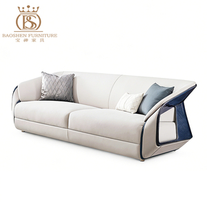 Set di Divani BS di Lusso in Vera Pelle a 1, 2 e 3 Posti, Design per Arredamento Soggiorno di Villa, Divani in Stile Moderno per Hotel - Product Image 4