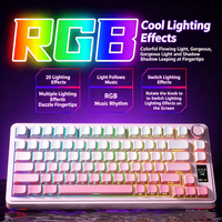 Clavier mécanique sans fil AULA S75 PRO avec écran et bouton rotatif, clavier de jeu 75% à touches remplaçables à chaud