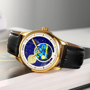 Reloj de Cuarzo SKMEI 2115 para Hombre, Diseño Simple y Lujoso, Esfera con Diseño de Cielo Estrellado Coreano, Fase Lunar, Pantalla Analógica, Cristal de Vidrio, 20 mm, Genuino - Product Image 5