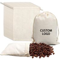 Pochette en coton biologique avec cordon de serrage, logo personnalisé, sac d'emballage pour bijoux et cadeaux, sacs écologiques pour cadeaux de fête