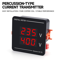 Panel Meter Tegangan Layar Ganda AC50-500V LED Digital Voltmeter Dua Arah 72*72mm