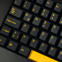 Aflion 108 Keys PBT Dye Sublimation Keycaps for Mechanical Keyboard Custom Drawing Yellow White 2-Color ANSI/ISO Layout Single