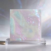 Feuille de Celluloïd Iridescent Rose et Blanc en Gros pour Fournisseurs, 0,46-2mm, Placage Décoratif pour la Fabrication d'Accessoires Capillaires, Matière Première