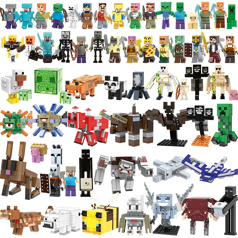 My World Skeleton Chick Rock Monster Zombie Minecrafted Building Blocks Brick plastic Toys for children Christmas gifts