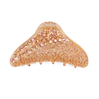 Pince à cheveux en acrylique avec strass, pince requin de luxe triangulaire entièrement en cristal pour femme, accessoire de coiffure brillant pour chignon