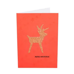 Divertido de Fawn de la decoración de Navidad Mini tarjetas en blanco con los sobres tarjeta de felicitación Pop