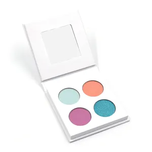 नई आगमन निजी लेबल के साथ उच्च गुणवत्ता मिनी 4 रंग आँख छाया पैलेट सफेद पैकेजिंग बॉक्स