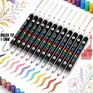 Pennarello Acrilico a Doppia <span class=keywords><strong>Punta</strong></span>, <span class=keywords><strong>Punta</strong></span> Morbida e Fine, 12 Colori per Pittura, Arte Metallica, Graffiti su Roccia, Ceramica, Vetro, Legno, Fai da Te - Product Image 3