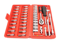 Kit de reparación de automóviles profesional de 46 piezas Juego de llaves de tubo de llave de multiusos para herramientas manuales de mantenimiento en soporte de caja OEM