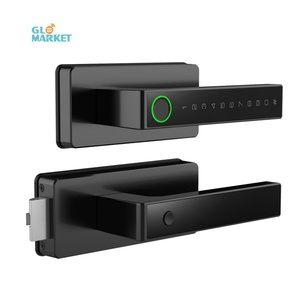 Serrure intelligente Glomarket en alliage d'aluminium pour porte en bois avec empreinte digitale, mot de passe, carte sans clé, Wi-Fi et stockage cloud - Product Image 1