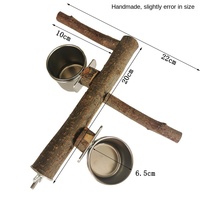 Parrot Eco-friendly Classics - Support de cage à oiseaux en bois de pomme avec barre de jeu intégrée, pour l'intérieur et l'extérieur, toutes saisons