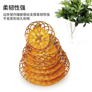 Rattan Snack Baskets Set Plastic Bowl M Size For <b>Drink</b> Food <b>Storage</b> Living Room Use - Product Image 3