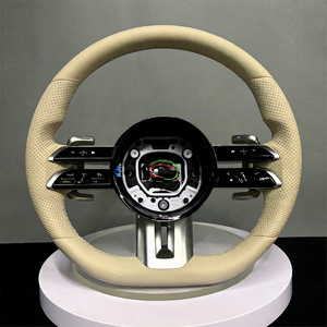 เหมาะสำหรับ <span class=keywords><strong>Mercedes</strong></span> Benz W176 W205 W222 W212 W463 W464 W205 W44 W204 W218 E63พวงมาลัยหนังแมลงปอสีเบจที่ได้รับการอัพเกรด - Product Image 1