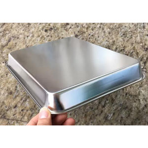 Bandeja Rectangular de Acero Inoxidable 26x20x3 cm, Apta para Lavavajillas, Bandeja para Servir en Restaurantes - Product Image 3