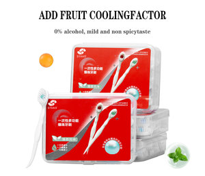 Juego de productos de baño para Hotel con sabor a menta y melocotón, cepillo de dientes de viaje desechable para exteriores con cuentas de humo Push-Ball - Product Image 4