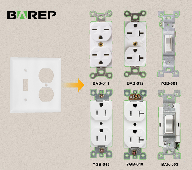 White Aesthetic Double Rocker Light Switch Cover 2-Gang Electrical Duplex Wall Plate PC Plastic YGC-025