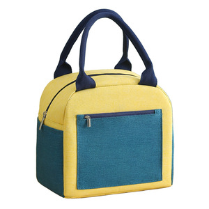 Color-Blocked Insulated <b>Lunch</b> <b>Bag</b> Thickened Aluminum Foil Waterproof Multipurpose Bento <b>Tote</b> For Trip - Product Image 5