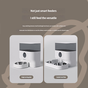 新款升级版宠物喂食器5L大容量智能猫粮狗粮定时定量猫喂食器可见 - Product Image 5